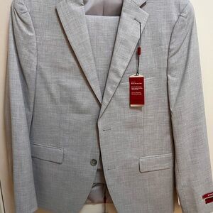 Orig $495 ALFANI - SLIM FIT, PERFORMANCE STRETCH MEN’S SUIT 38R  33x30 Gray